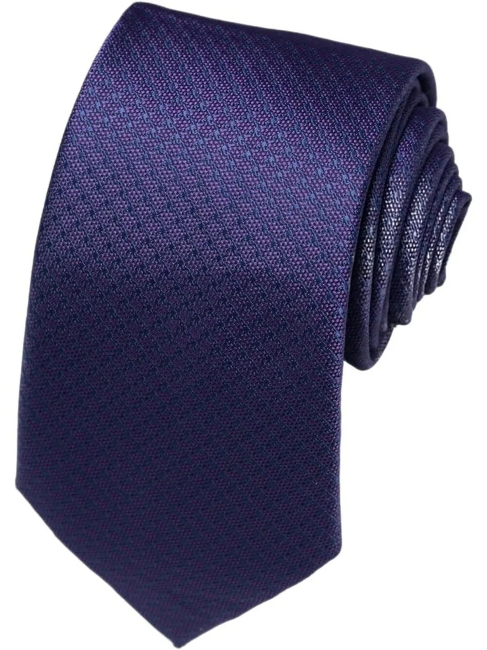 Mens Dark Purple 100% Microfiber Houndstooth Formal Classic Necktie For Business